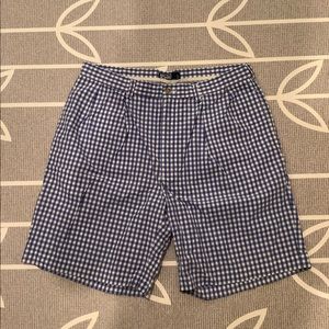 Polo Blue and White Checkered Short